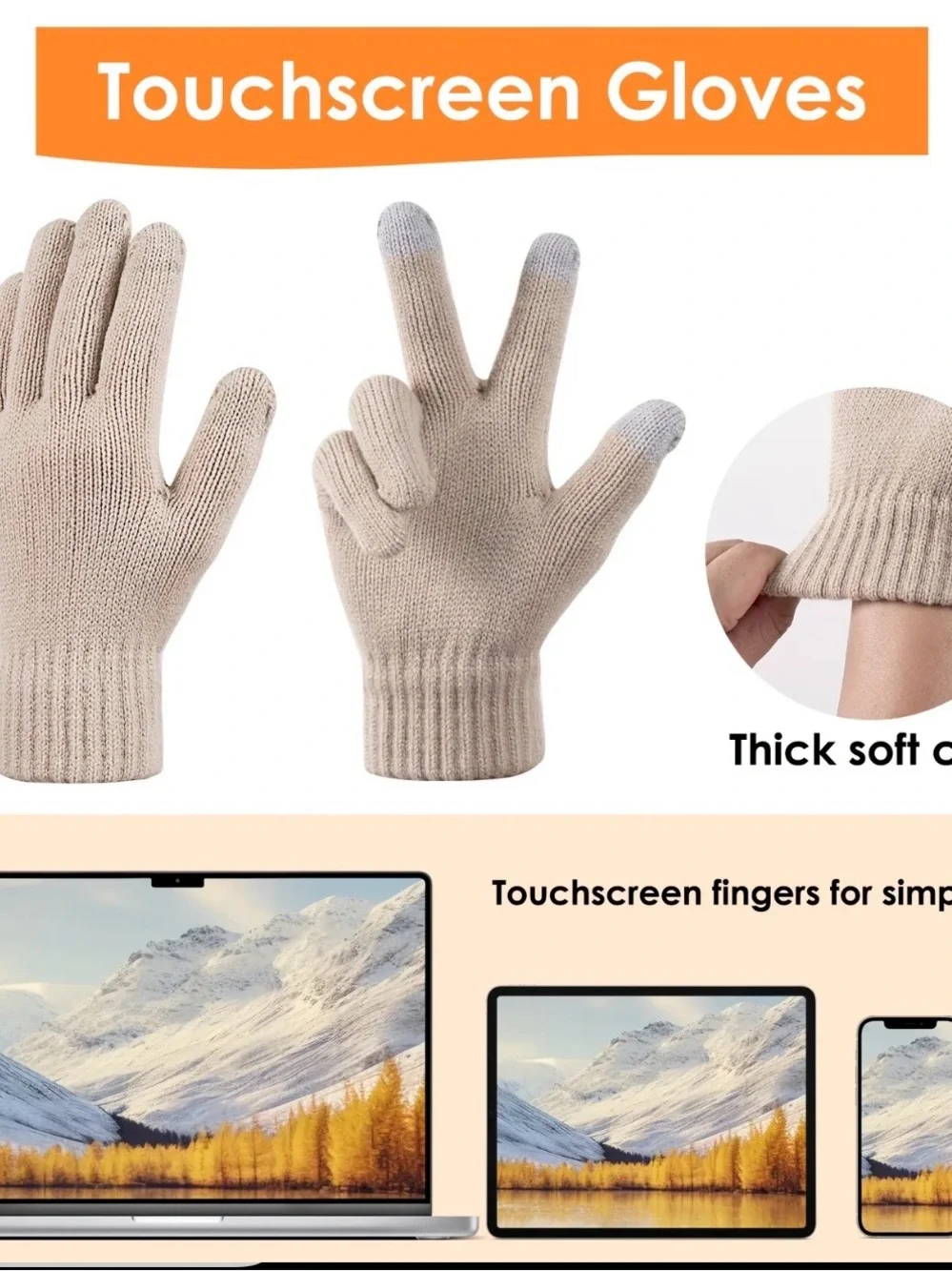 Cream Cable Knit Pom Beanie, Scarf & Gloves Set - Women